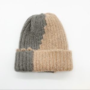 Majestic Filatures Deluxe Cuffed Beanie Hat for Baby in Grey and Tan